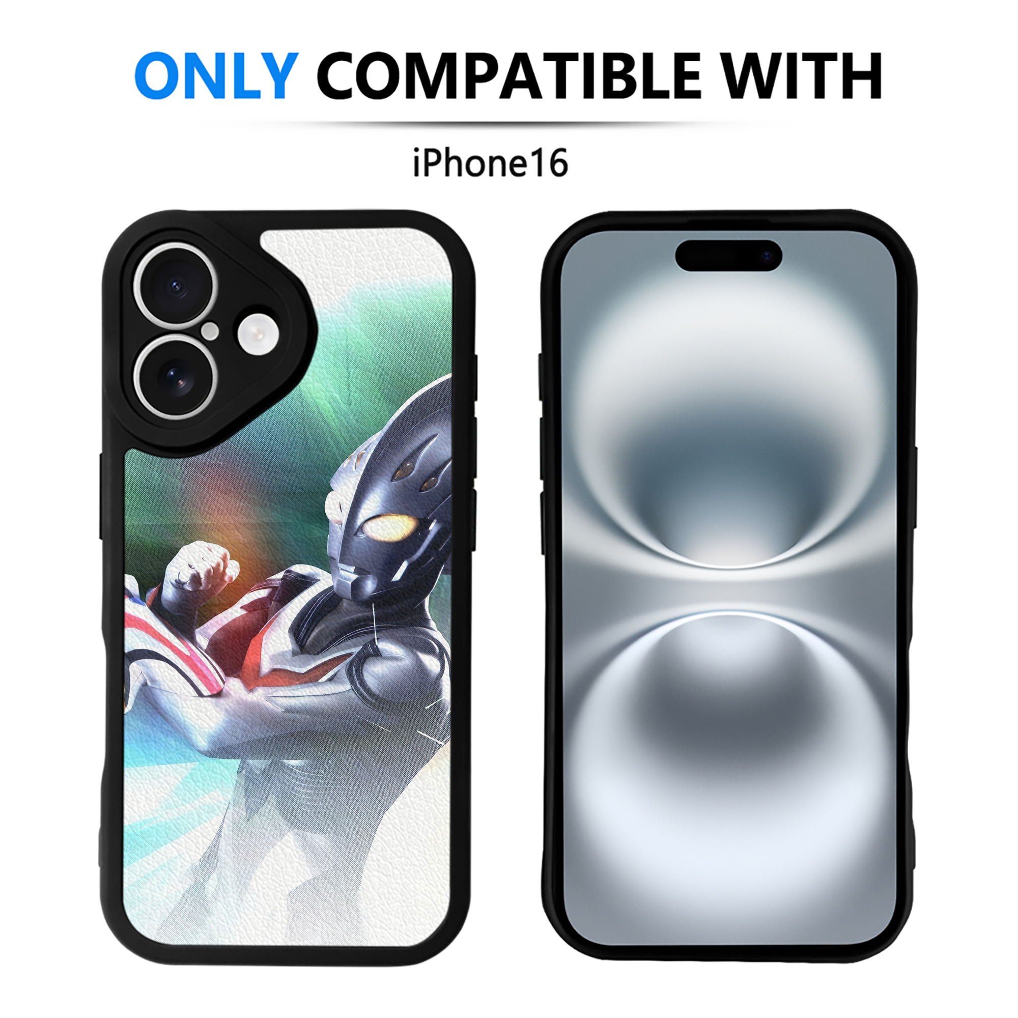 （画像用） ウルトラマン Ultraman 【iPhone 16シリーズ対応】シリコンスマホケース（レザー調） 材質：シリコン